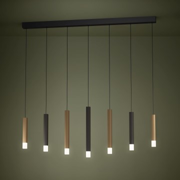 Eglo - Lámpara de araña LED regulable 7xLED/3,1W/230V 3000K antracita/dorado