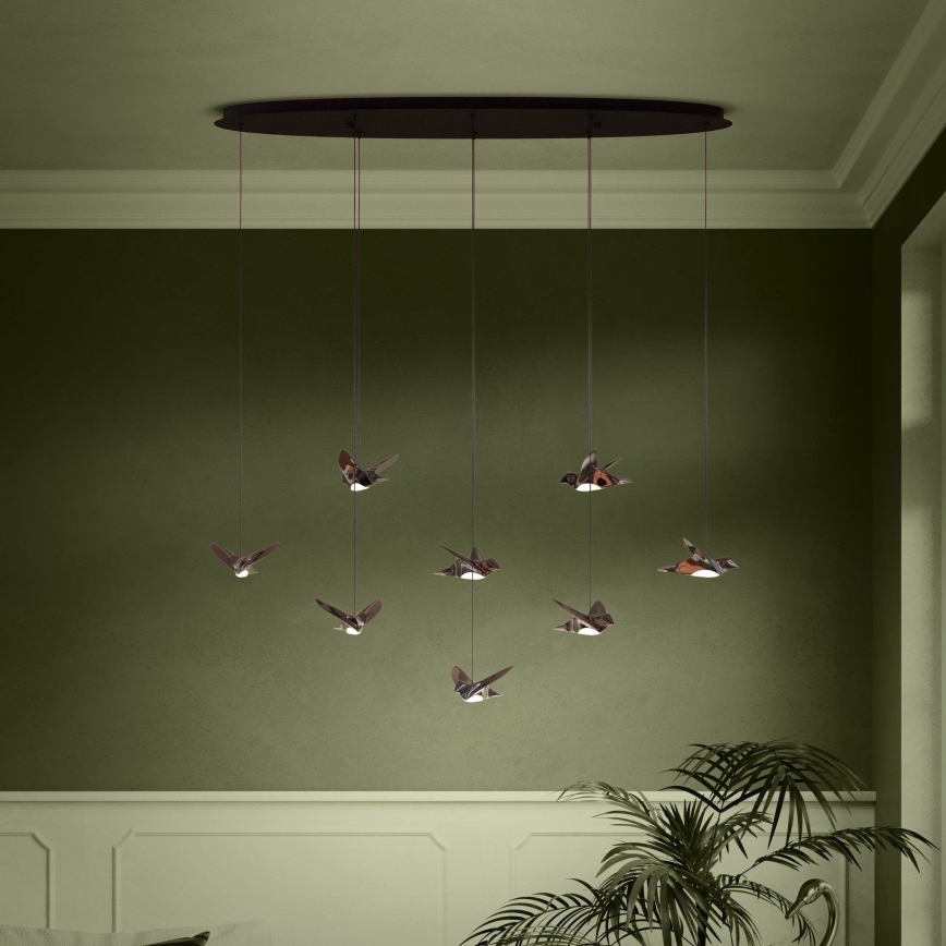 Eglo - Lámpara de araña LED regulable 8xLED/4,2W/230V 3000K negro