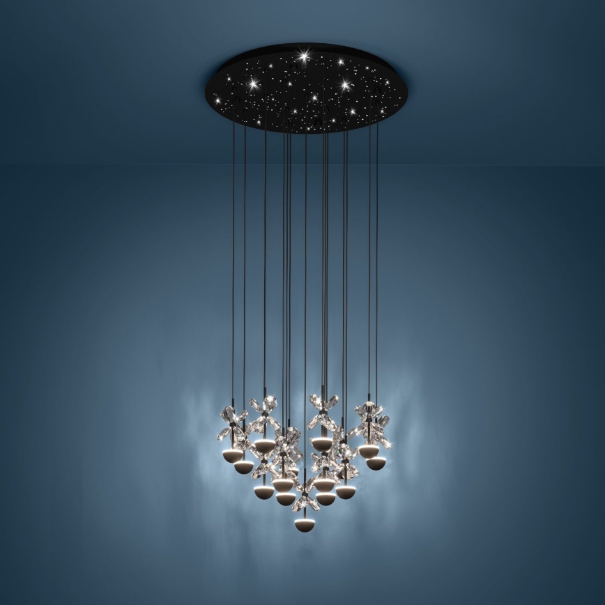 Eglo - Lámpara de araña LED regulable LED/27W/230V 3000K negro