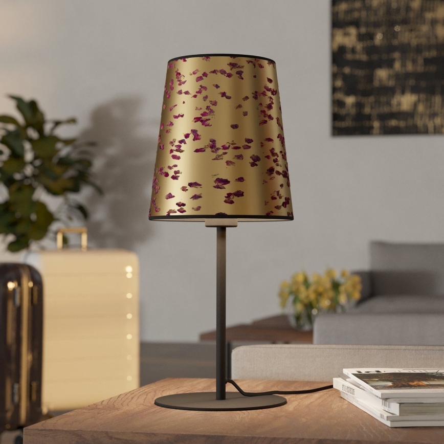 Eglo - Lámpara de mesa 1xE27/25W/230V dorado/rosa
