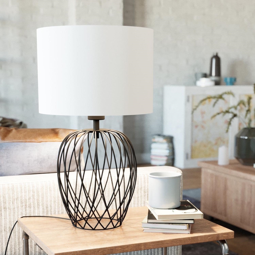 Eglo - Lámpara de mesa 1xE27/40W/230V blanco