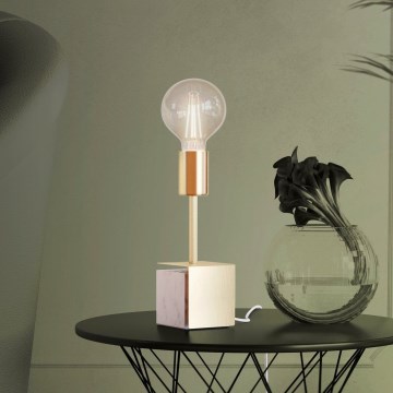 Eglo - Lámpara de mesa 1xE27/40W/230V dorado/blanco Mármol