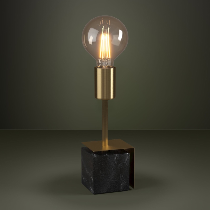 Eglo - Lámpara de mesa 1xE27/40W/230V dorado/negro Mármol