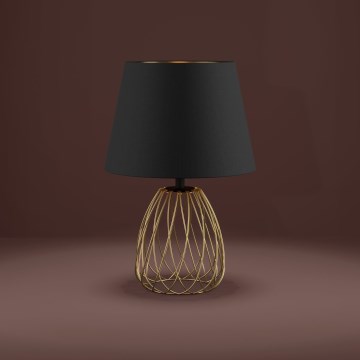 Eglo - Lámpara de mesa 1xE27/40W/230V negro/dorado