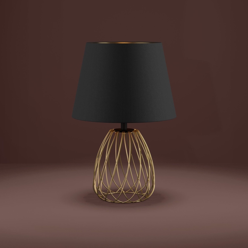 Eglo - Lámpara de mesa 1xE27/40W/230V negro/dorado