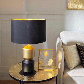 Eglo - Lámpara de mesa 1xE27/40W/230V negro/dorado