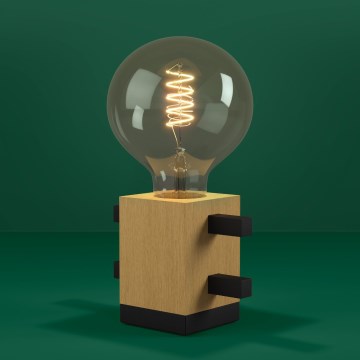 Eglo - Lámpara de mesa 1xE27/40W/230V negro/marrón
