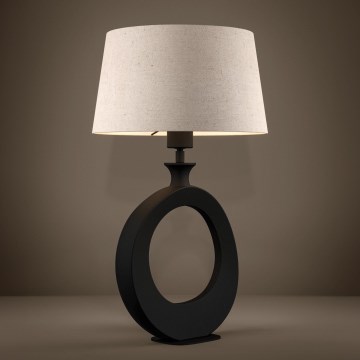 Eglo - Lámpara de mesa 1xE27/60W/230V 52,5 cm negro/color crema