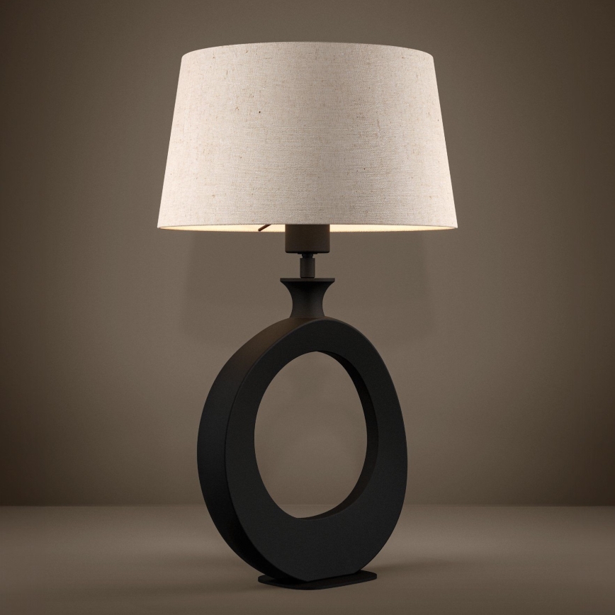 Eglo - Lámpara de mesa 1xE27/60W/230V 52,5 cm negro/color crema