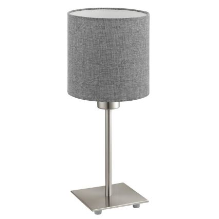 Eglo - Lámpara de mesa LED TUNJA 1xE27/60W/230V 26,5 cm cromo mate/gris