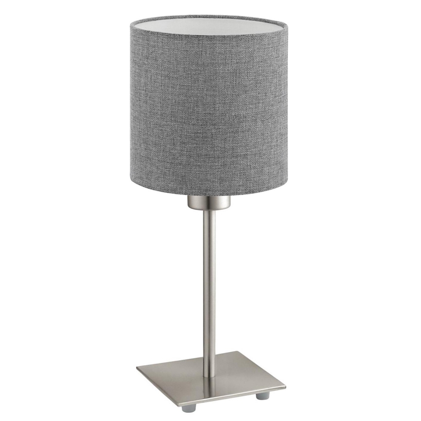 Eglo - Lámpara de mesa LED TUNJA 1xE27/60W/230V 26,5 cm cromo mate/gris