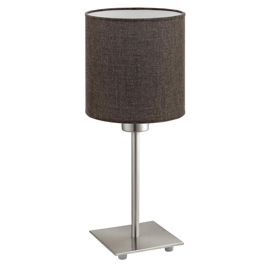 Eglo - Lámpara de mesa LED TUNJA 1xE27/60W/230V 26,5 cm cromo mate/marrón