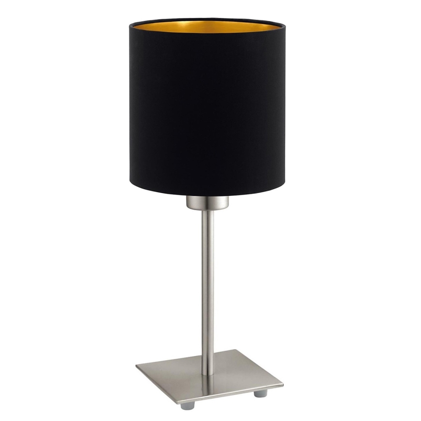 Eglo - Lámpara de mesa LED TUNJA 1xE27/60W/230V 26,5 cm cromo mate/negro