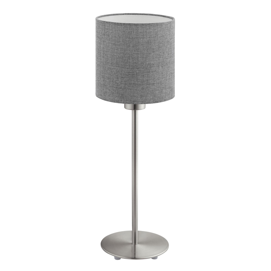 Eglo - Lámpara de mesa LED TUNJA 1xE27/60W/230V 38,5 cm cromo mate/gris