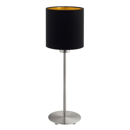 Eglo - Lámpara de mesa LED TUNJA 1xE27/60W/230V 38,5 cm cromo mate/negro