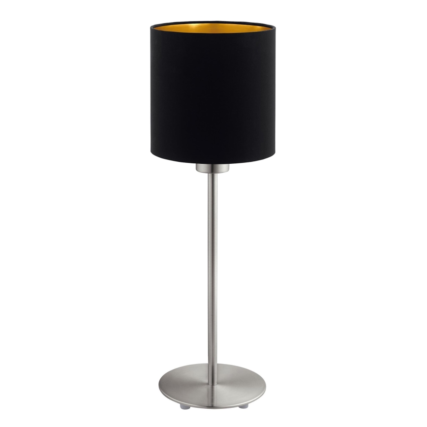 Eglo - Lámpara de mesa LED TUNJA 1xE27/60W/230V 38,5 cm cromo mate/negro