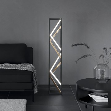 Eglo - Lámpara de pie LED regulable LED/23W/230V 2700-6500K negro/dorado + control remoto