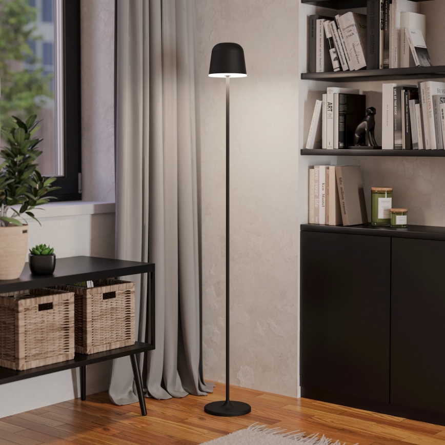 Eglo - Lámpara de pie recargable de exterior regulable LED/4,3W/5V 2400/3000/4000K IP54 negro