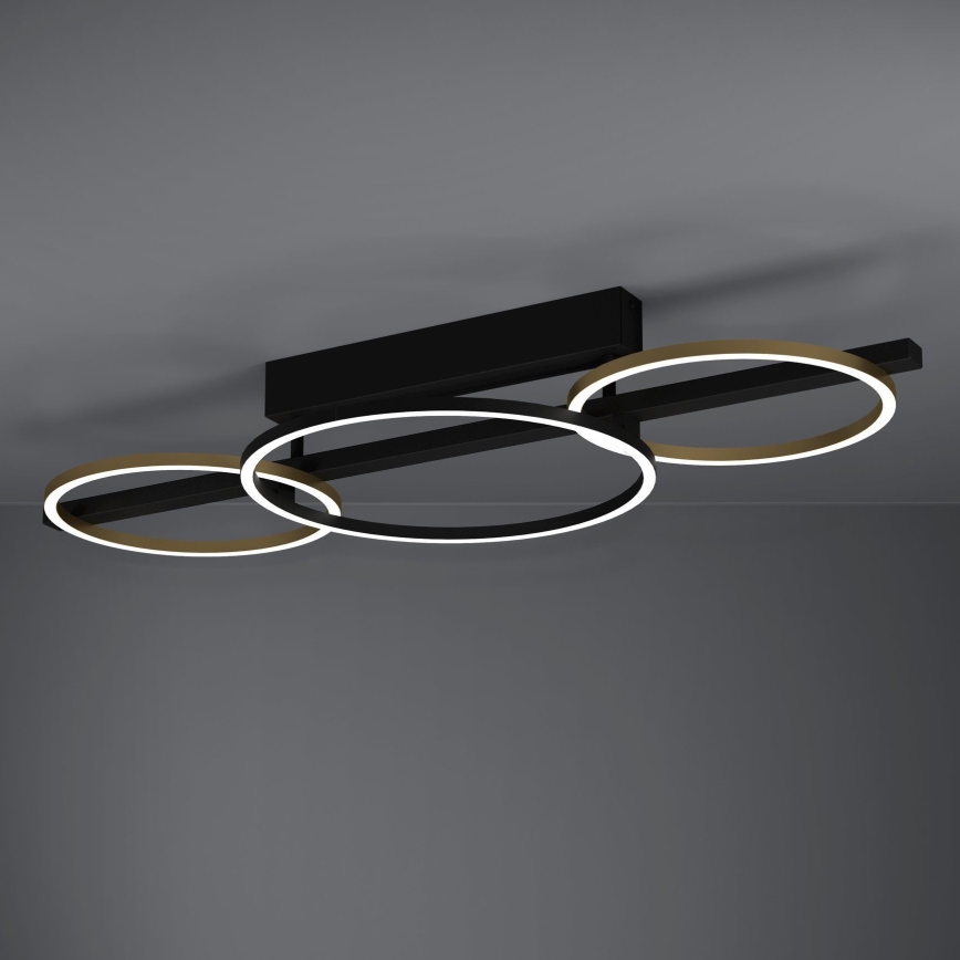 Eglo - Lámpara de techo LED regulable 2xLED/12,5W/230V + LED/15,5W 3000K negro