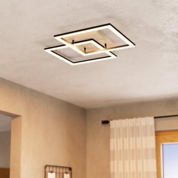 Eglo - Lámpara de techo LED regulable 4xLED/32W/230V 2700-6500K marrón/negro