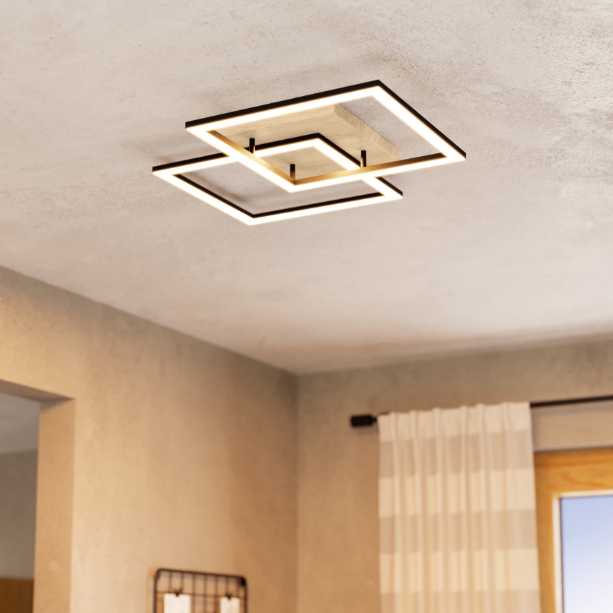 Eglo - Lámpara de techo LED regulable 4xLED/32W/230V 2700-6500K marrón/negro