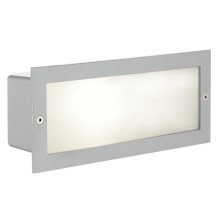 EGLO - Lámpara empotrable exterior 1xE27/60W plata/blanco IP44