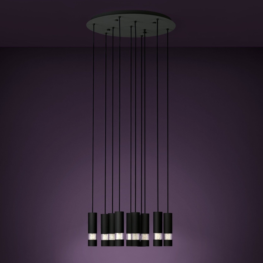 Eglo - Lámpara LED colgante 10xGU10/4,6W/230V negro