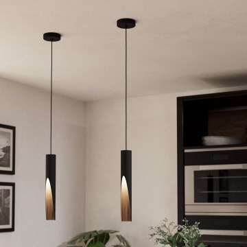 Eglo - Lámpara LED colgante 1xGU10/4,5W/230V 3000K negro/marrón