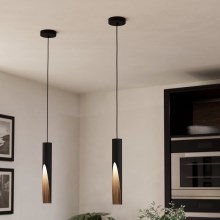Eglo - Lámpara LED colgante 1xGU10/4,5W/230V negro/marrón