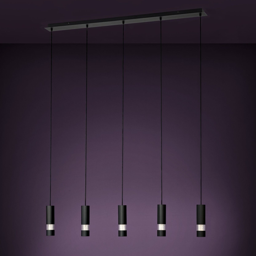 Eglo - Lámpara LED colgante 5xGU10/4,6W/230V negro