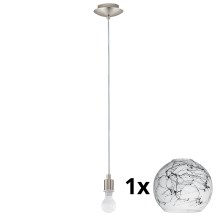 Eglo - Lámpara LED colgante MY CHOICE 1xE14/4W/230V  cromo/blanco/negro