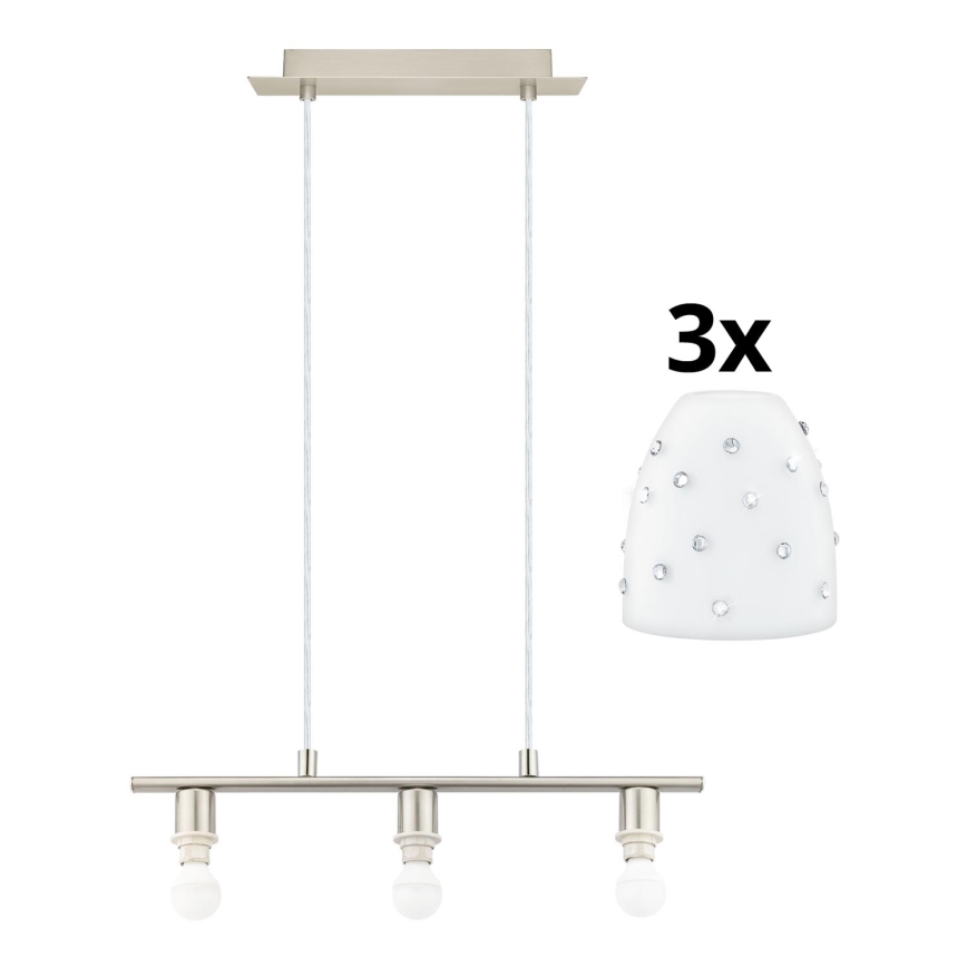 Eglo - Lámpara LED colgante MY CHOICE 3xE14/4W/230V cromo mate/blanco