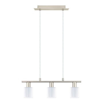 Eglo - Lámpara LED colgante MY CHOICE 3xE14/4W/230V cromo mate/blanco