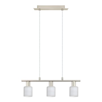 Eglo - Lámpara LED colgante MY CHOICE 3xE14/4W/230V cromo mate/blanco
