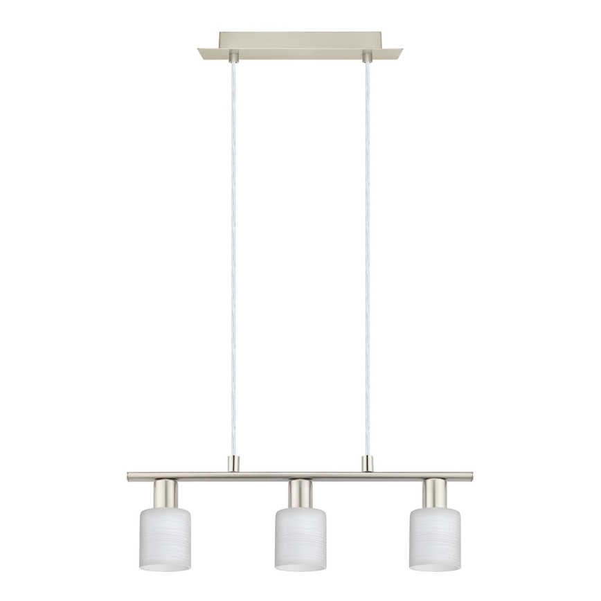Eglo - Lámpara LED colgante MY CHOICE 3xE14/4W/230V cromo mate/blanco