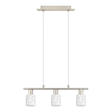 Eglo - Lámpara LED colgante MY CHOICE 3xE14/4W/230V cromo mate/blanco