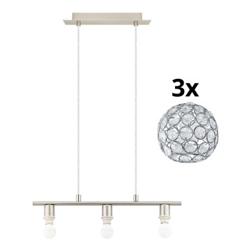 Eglo - Lámpara LED colgante MY CHOICE 3xE14/4W/230V cromo mate