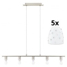 Eglo - Lámpara LED colgante MY CHOICE 5xE14/4W/230V cromo/blanco