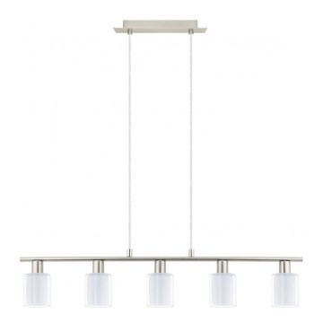 Eglo - Lámpara LED colgante MY CHOICE 5xE14/4W/230V cromo mate/blanco