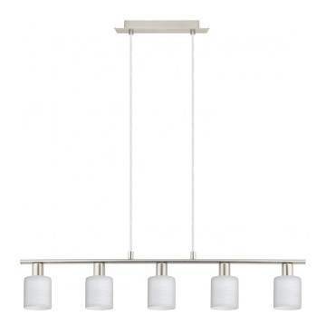 Eglo - Lámpara LED colgante MY CHOICE 5xE14/4W/230V cromo mate/blanco