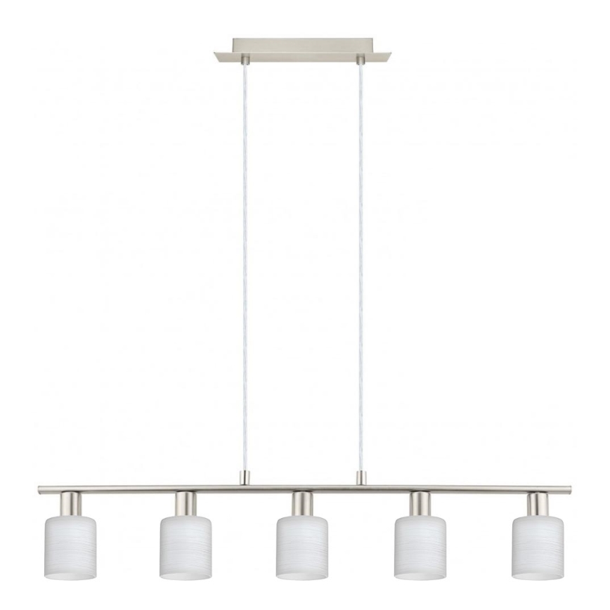 Eglo - Lámpara LED colgante MY CHOICE 5xE14/4W/230V cromo mate/blanco