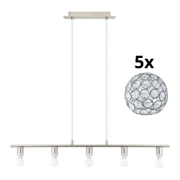 Eglo - Lámpara LED colgante MY CHOICE 5xE14/4W/230V cromo mate