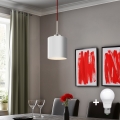 Eglo - Lámpara LED colgante TUNJA 1xE27/60W/230V blanco