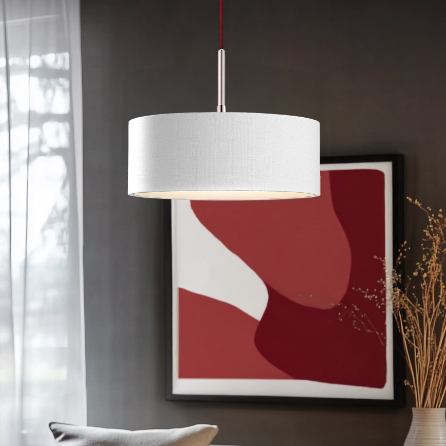 Eglo - Lámpara LED colgante TUNJA 1xE27/60W/230V blanco