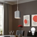 Eglo - Lámpara LED colgante TUNJA 1xE27/60W/230V gris