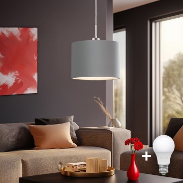 Eglo - Lámpara LED colgante TUNJA 1xE27/60W/230V gris