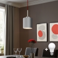Eglo - Lámpara LED colgante TUNJA 1xE27/60W/230V gris