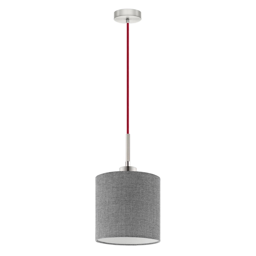 Eglo - Lámpara LED colgante TUNJA 1xE27/60W/230V gris