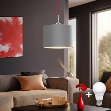Eglo - Lámpara LED colgante TUNJA 1xE27/60W/230V gris