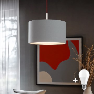 Eglo - Lámpara LED colgante TUNJA 1xE27/60W/230V gris